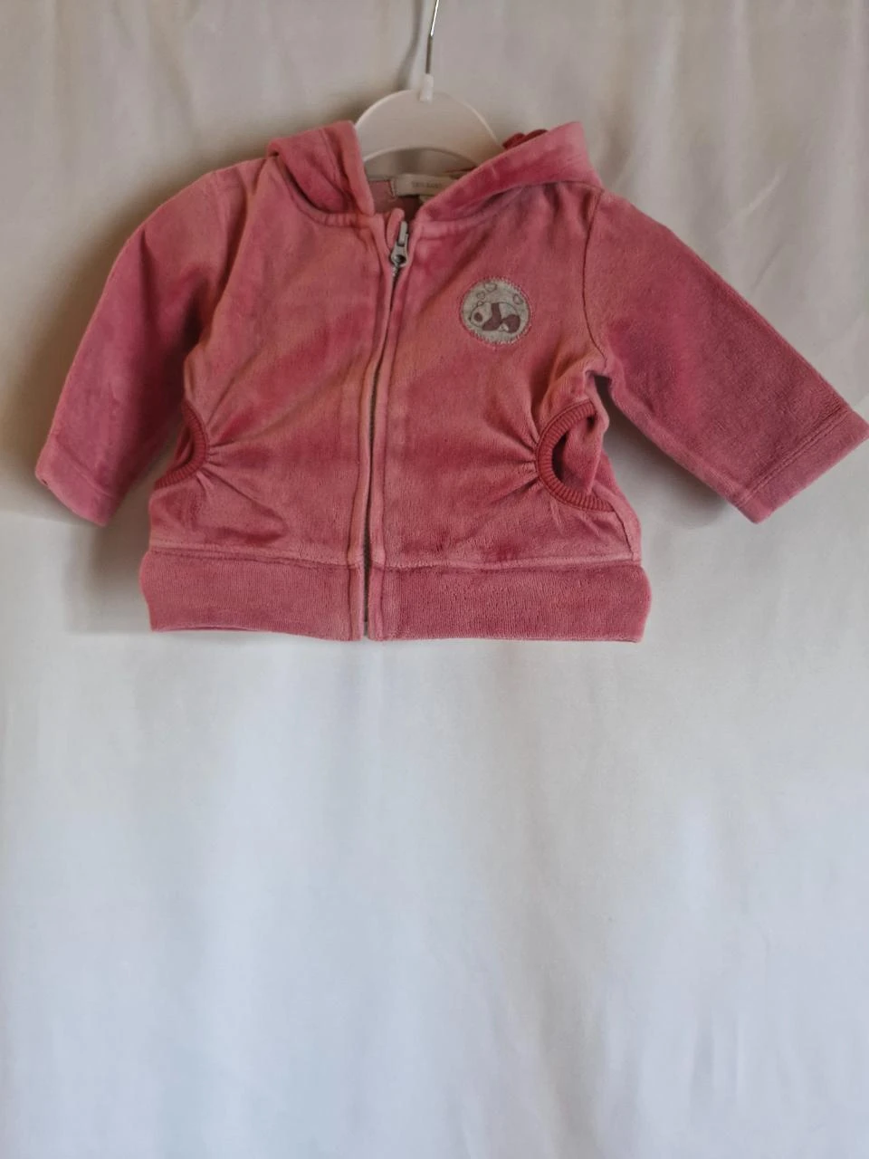 Cardigã com capuz e zíper para bebê menina - Tamanho 3 meses – photo 2